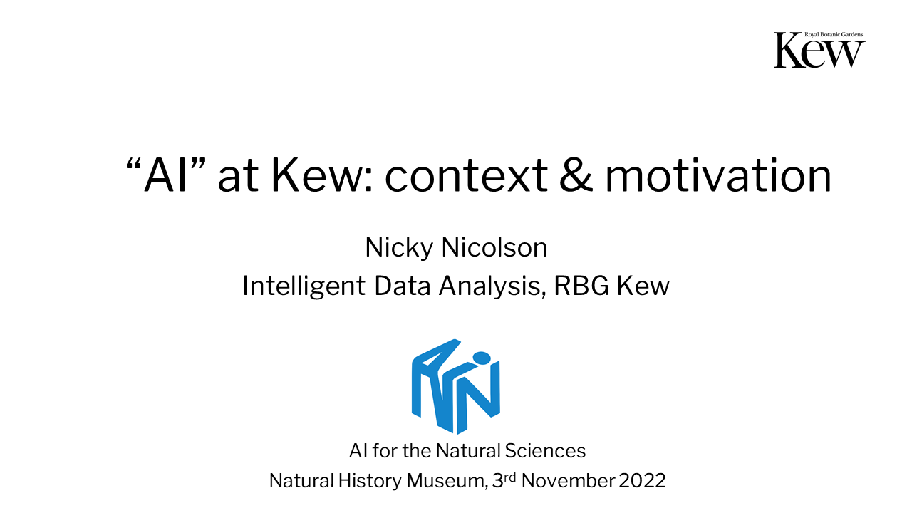 AI at Kew - context and motivation